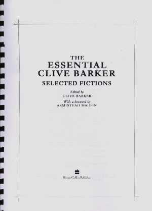 The Essential Clive Barker — UK page proofs, 1999