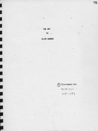 The Great and Secret Show — spiralgebundene Typoskript-Proofs unter dem Titel The Art, 1988