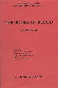 Books of Blood 1–3 — US-Proof des Sammelbands, Ace/Putnam, 1988