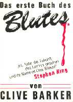 Books of Blood Volume One — deutsche Korrekturfahne, Droemer Knaur, 1986