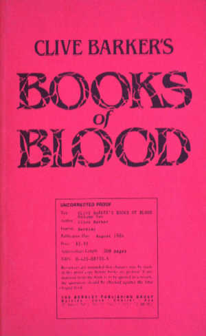 Books of Blood Volume Two — US-Proof, Berkley, 1986