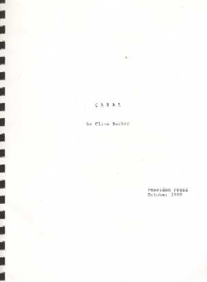 Cabal — unkorrigierte, spiralgebundene Typoskript-Proofs, Poseidon, 1988
