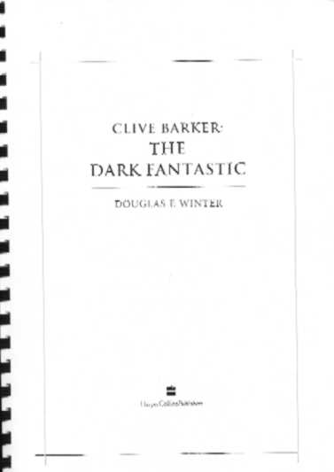 Clive Barker: The Dark Fantastic — spiralgebundene UK-Seitenfahnen, HarperCollins, 2001